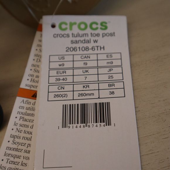 Crocs 206108-6TH Women's Sz 9 Fuchsia Fun/Tan Tulum Toe Post Sandals - Picture 3 of 8